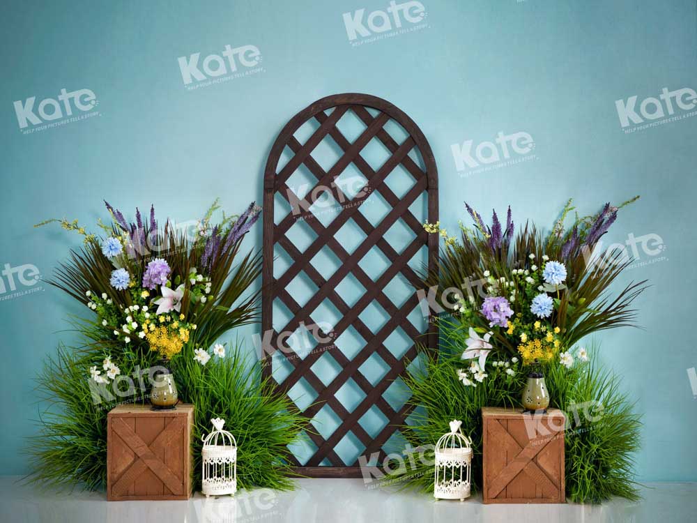 Kate Spring Backdrop Green Wall Flowers Plants Designed by Emetselch - Kate Backdrop AU