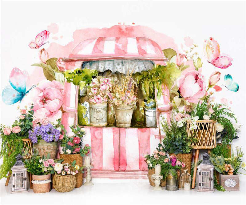 Kate Spring Backdrop Flower Shed Pink for Photography - Kate Backdrop AU