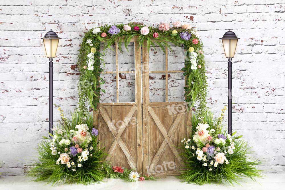 Kate Spring Backdrop Door Green Plants Designed by Emetselch - Kate Backdrop AU