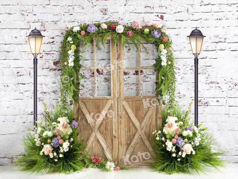 Kate Spring Backdrop Door Green Plants Designed by Emetselch - Kate Backdrop AU