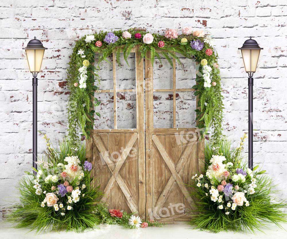 Kate Spring Backdrop Door Green Plants Designed by Emetselch - Kate Backdrop AU