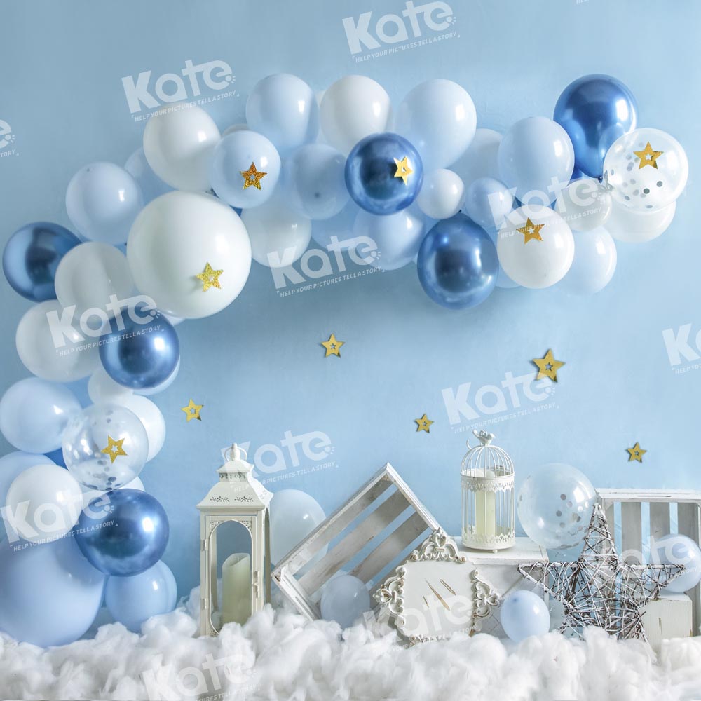Kate Blue Balloon Cake Samsh Backdrop Designed by Emetselch - Kate Backdrop AU