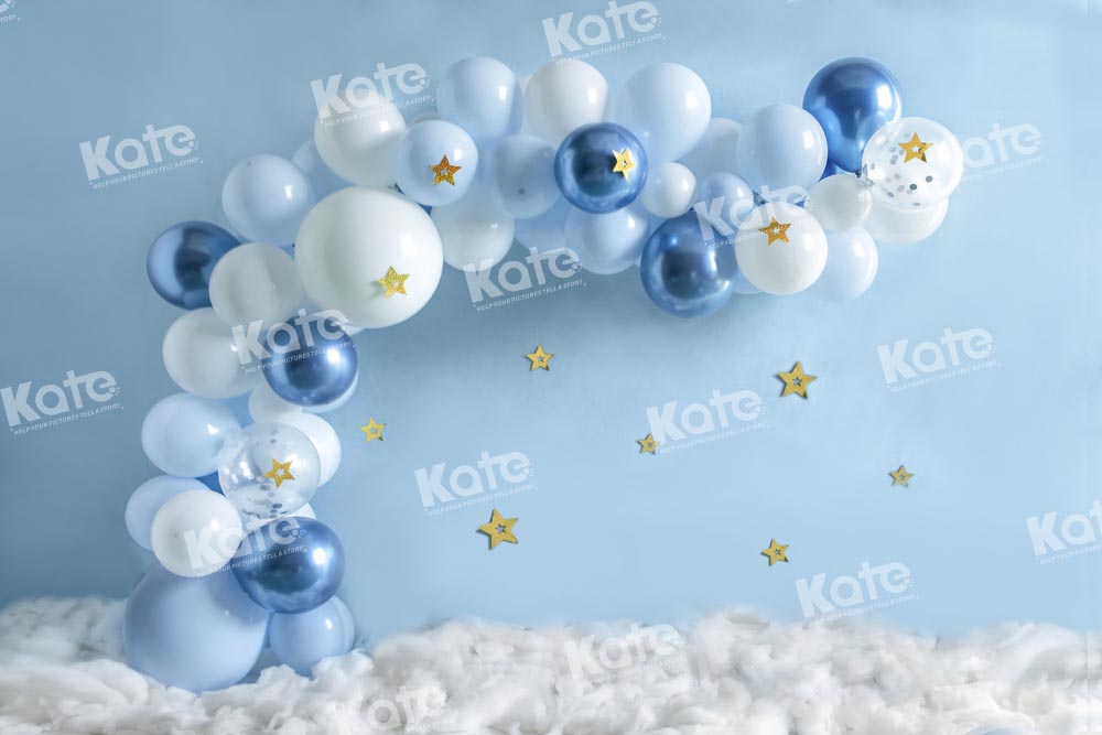 Kate Blue Balloon Party Backdrop Designed by Emetselch - Kate Backdrop AU
