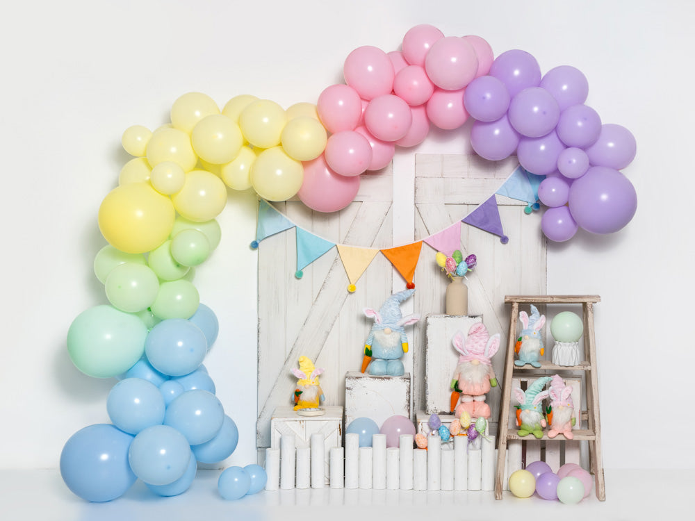 Kate Easter Bunny Backdrop Balloon Cake Smash Designed by Emetselch - Kate Backdrop AU