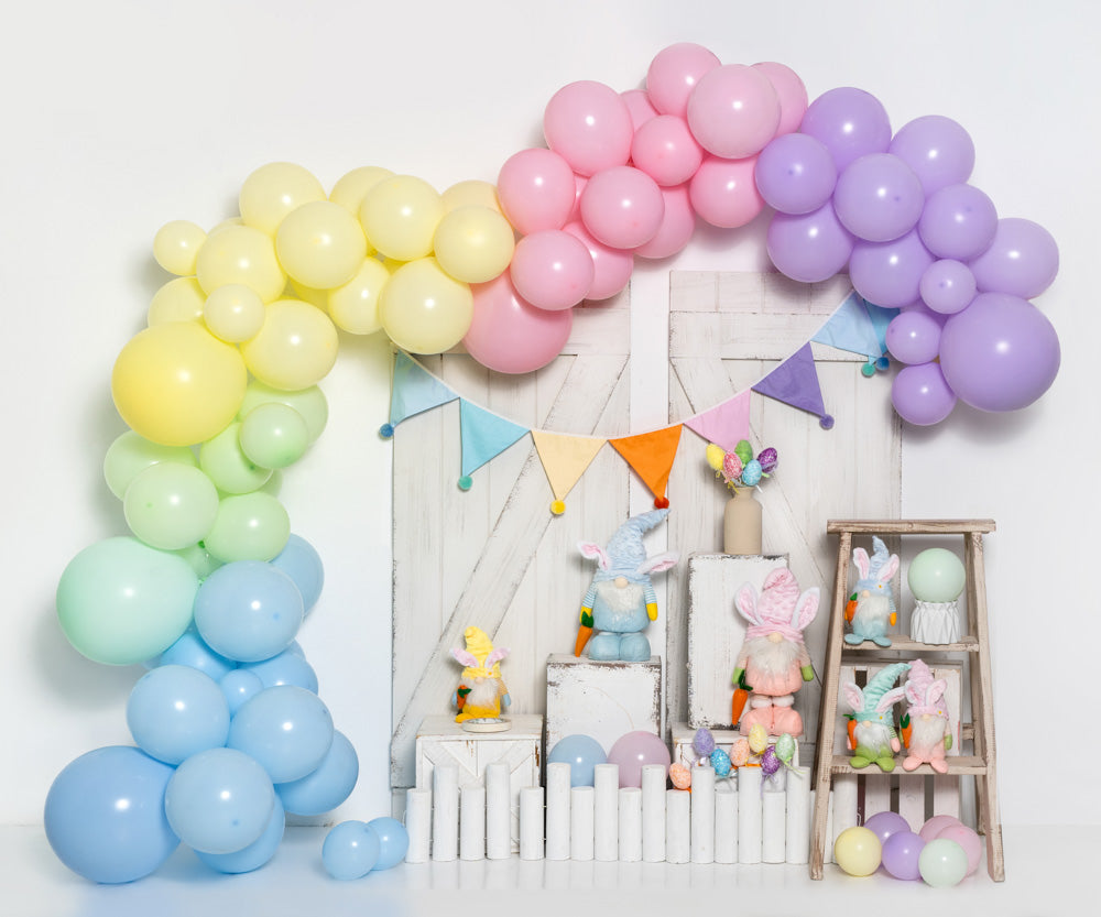 Kate Easter Bunny Backdrop Balloon Cake Smash Designed by Emetselch - Kate Backdrop AU