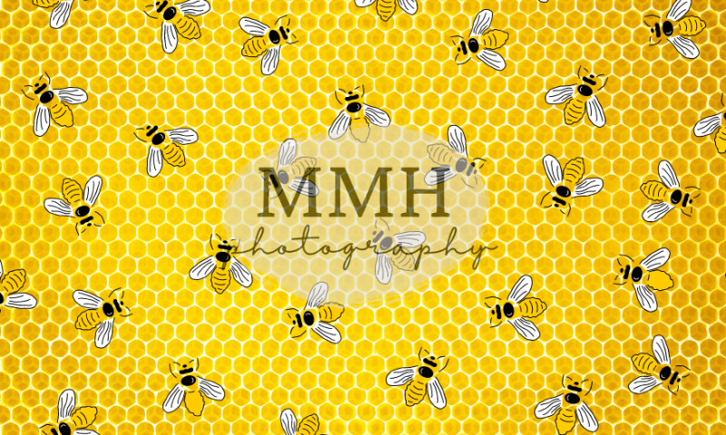 Kate Yellow Bee Pattern Backdrop Designed by Melissa McCraw-Hummer - Kate Backdrop AU