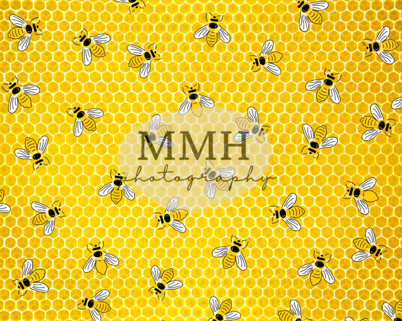 Kate Yellow Bee Pattern Backdrop Designed by Melissa McCraw-Hummer - Kate Backdrop AU