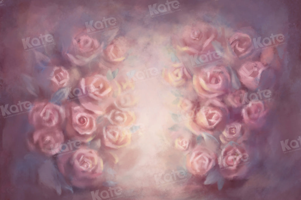 Kate Pink Painting Floral Backdrop Portrait Fine Art Designed by GQ - Kate Backdrop AU