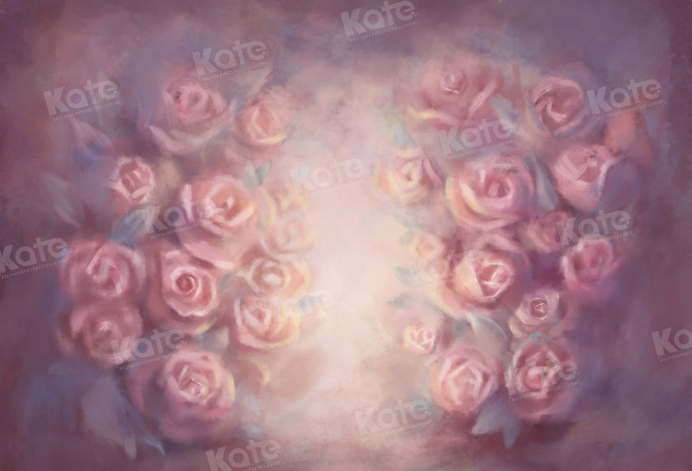 Kate Pink Painting Floral Backdrop Portrait Fine Art Designed by GQ - Kate Backdrop AU