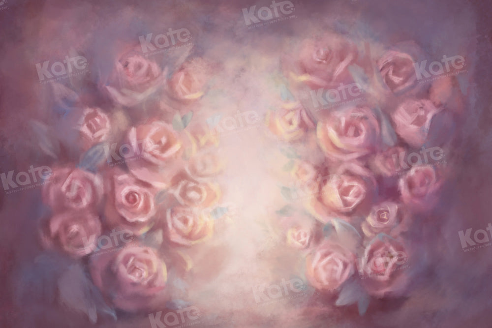 Kate Pink Painting Floral Backdrop Portrait Fine Art Designed by GQ - Kate Backdrop AU
