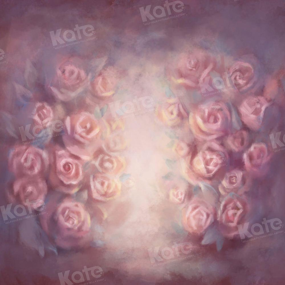 Kate Pink Painting Floral Backdrop Portrait Fine Art Designed by GQ - Kate Backdrop AU