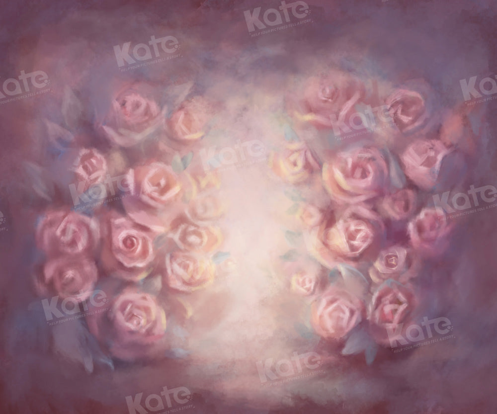 Kate Pink Painting Floral Backdrop Portrait Fine Art Designed by GQ - Kate Backdrop AU