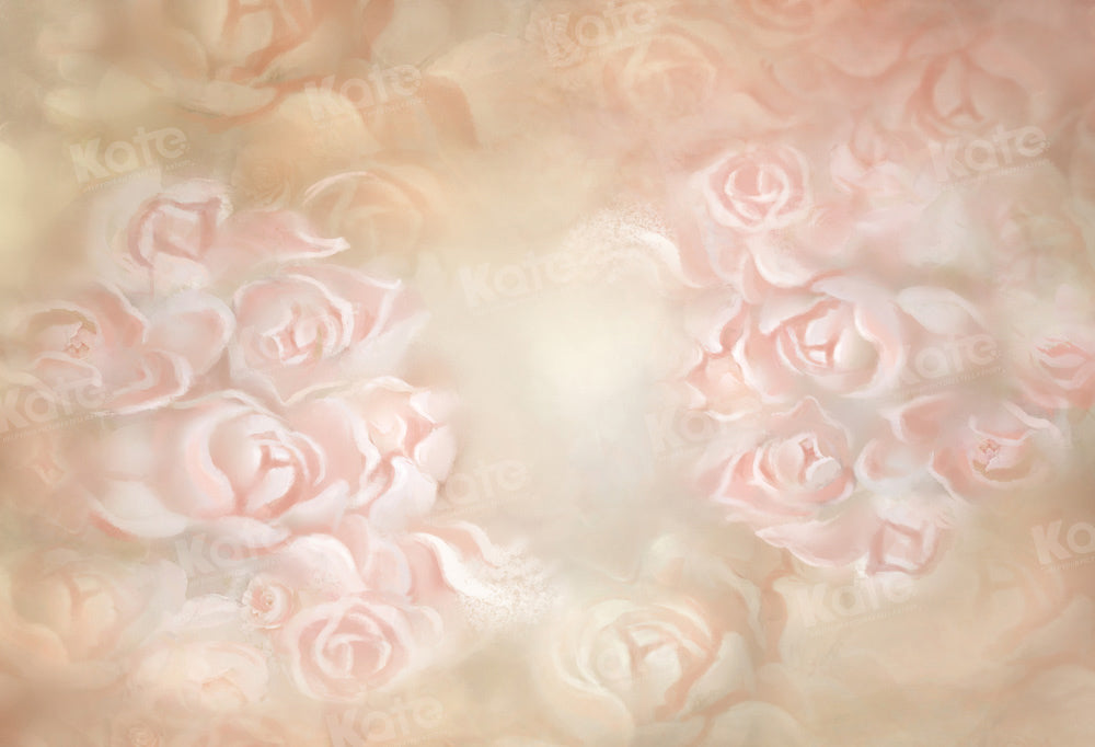 Kate Beige Pink Floral Backdrop Portrait Fine Art Designed by GQ - Kate Backdrop AU