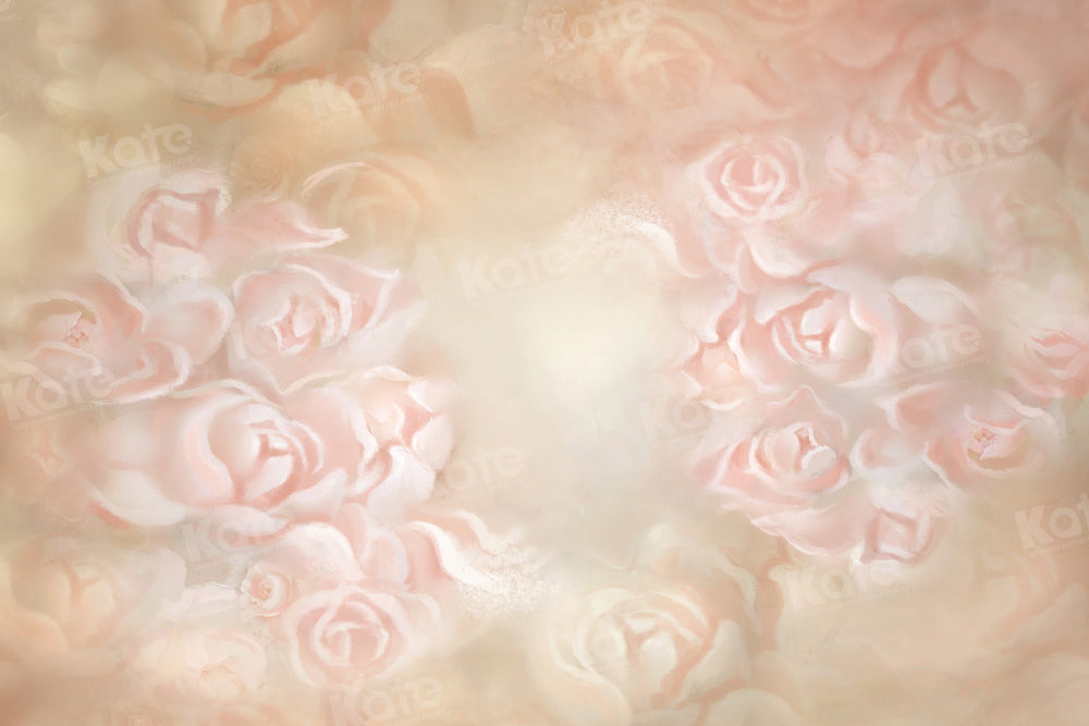 Kate Beige Pink Floral Backdrop Portrait Fine Art Designed by GQ - Kate Backdrop AU