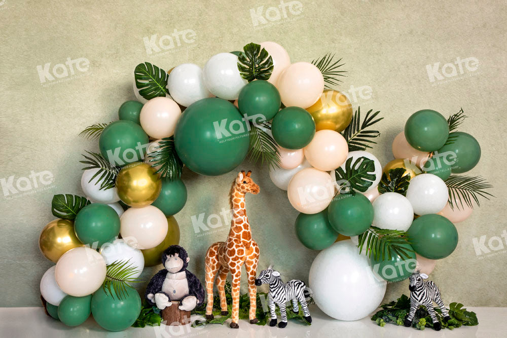 Kate Balloon Animals Backdrop Party Giraffe Zebra Designed by Emetselch - Kate Backdrop AU
