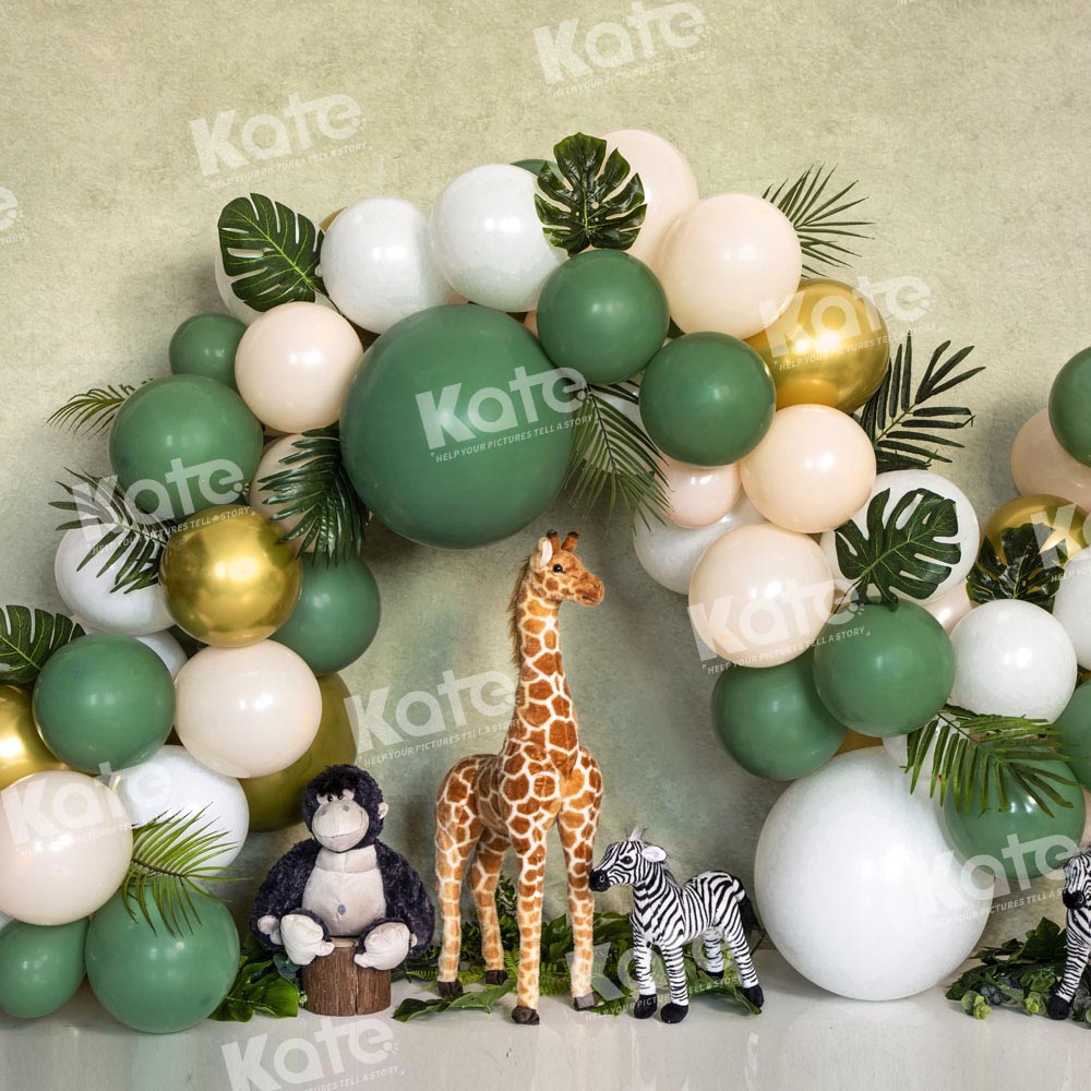 Kate Balloon Animals Backdrop Party Giraffe Zebra Designed by Emetselch - Kate Backdrop AU