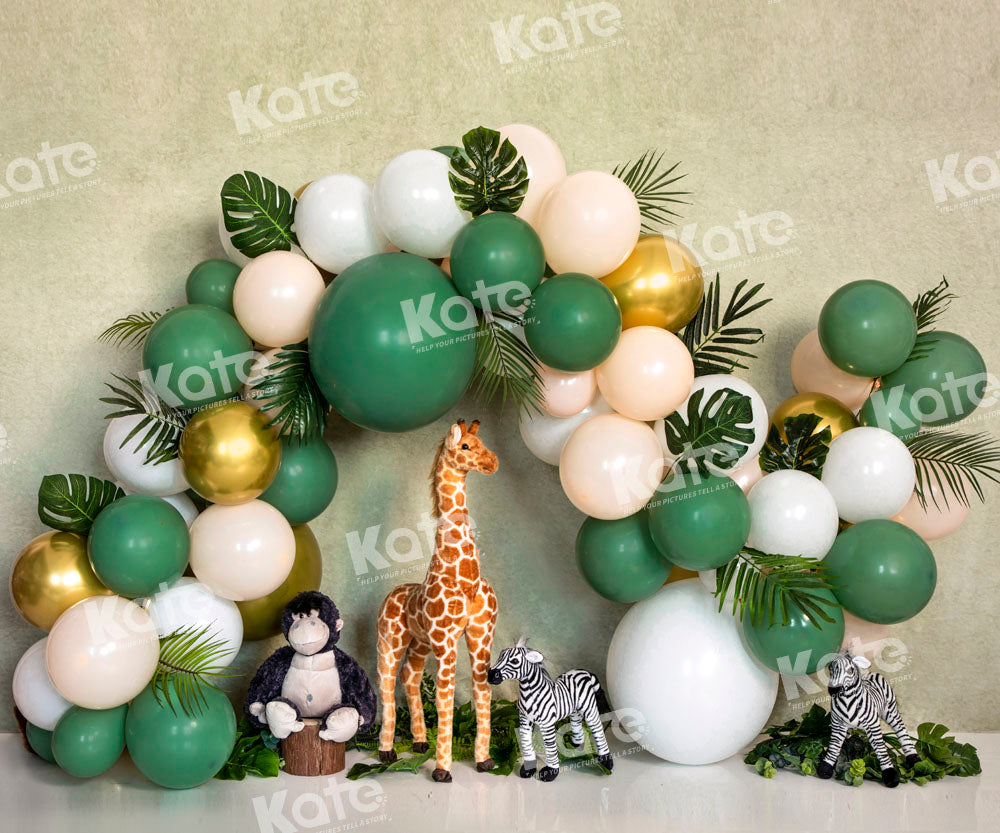 Kate Balloon Animals Backdrop Party Giraffe Zebra Designed by Emetselch - Kate Backdrop AU