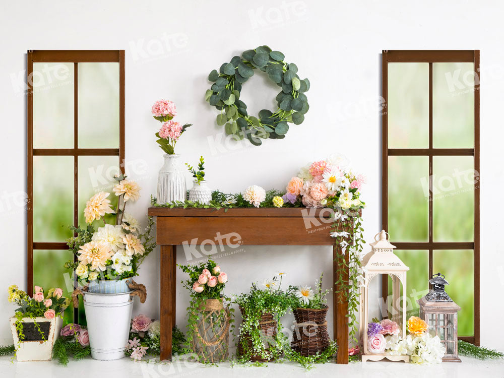 Kate Flower Shelf Backdrop Spring Window Designed by Emetselch - Kate Backdrop AU