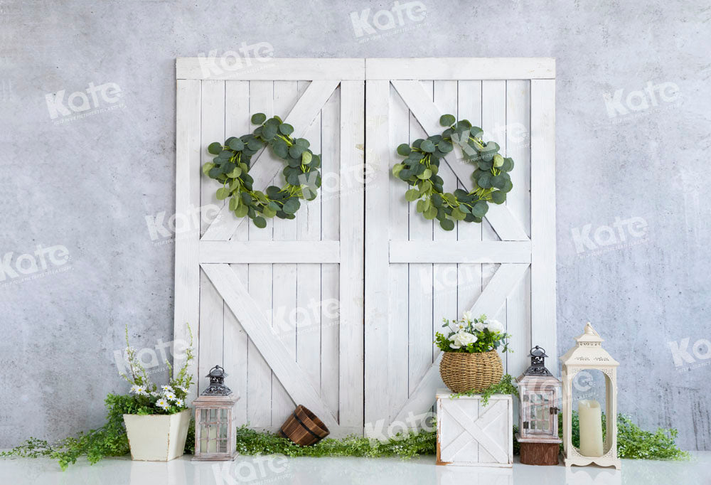 Kate White Barn Door Backdrop Simple Style Designed by Emetselch - Kate Backdrop AU