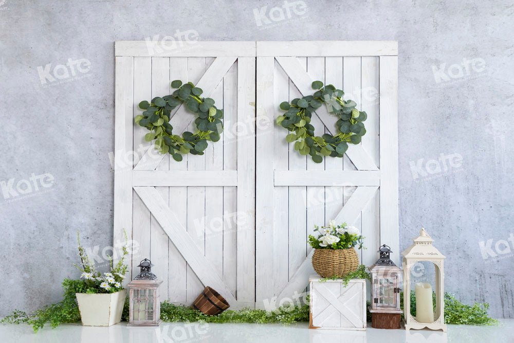 Kate White Barn Door Backdrop Simple Style Designed by Emetselch - Kate Backdrop AU