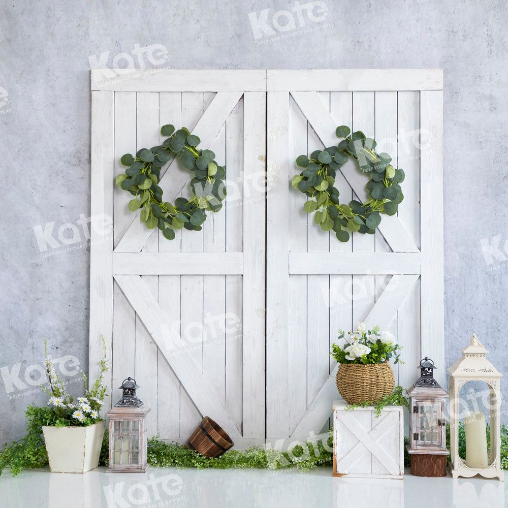 Kate White Barn Door Backdrop Simple Style Designed by Emetselch - Kate Backdrop AU