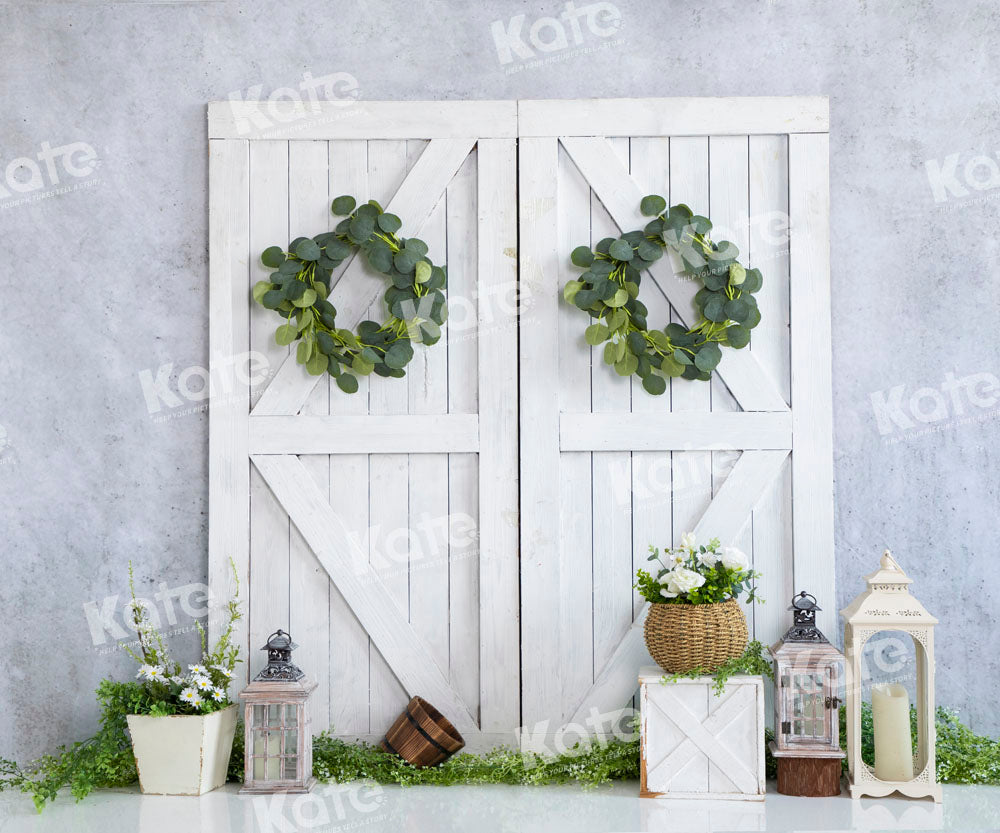Kate White Barn Door Backdrop Simple Style Designed by Emetselch - Kate Backdrop AU