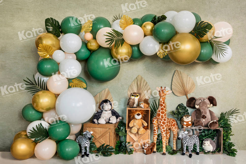 Kate Balloon Forest Backdrop Animal Party Designed by Emetselch - Kate Backdrop AU