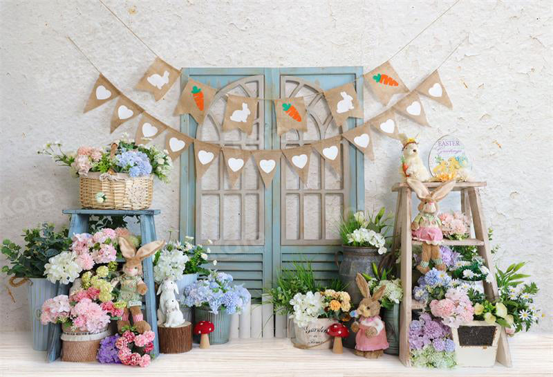 Kate Easter Bunny Backdrop Spring Flower for Photography - Kate Backdrop AU