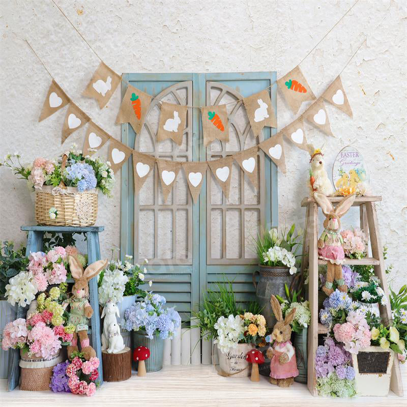 Kate Easter Bunny Backdrop Spring Flower for Photography - Kate Backdrop AU