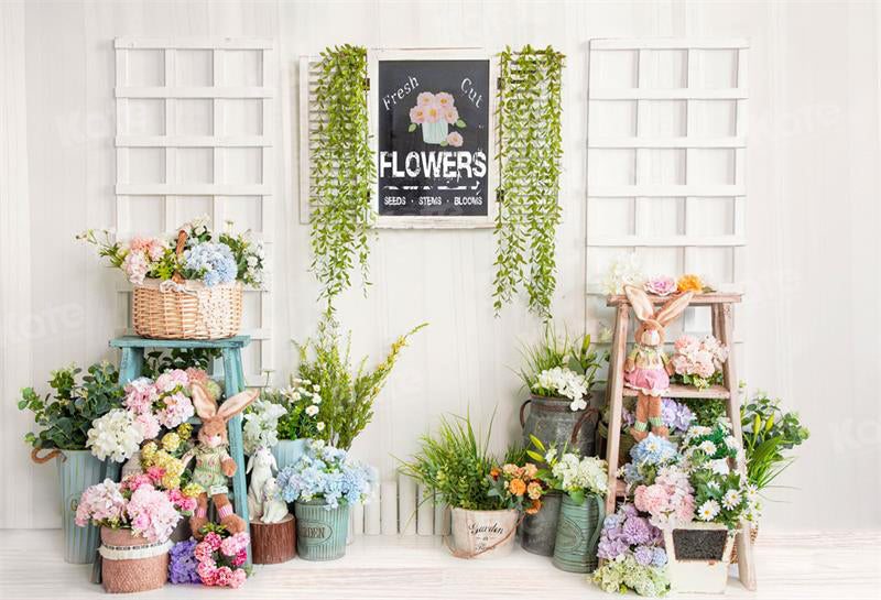 Kate Easter/Spring Bunny Flower Backdrop for Photography - Kate Backdrop AU