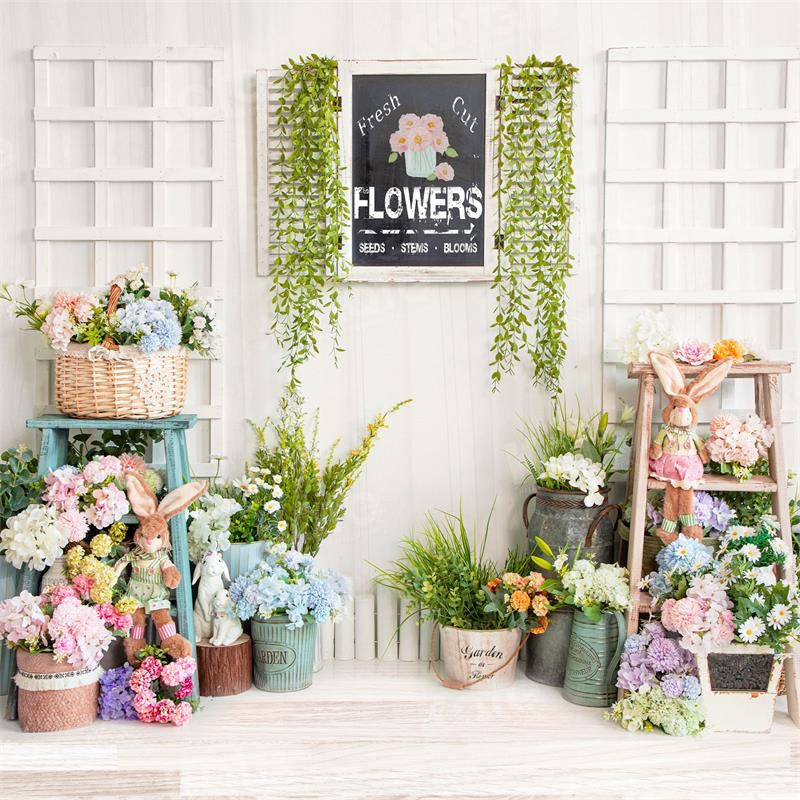 Kate Easter/Spring Bunny Flower Backdrop for Photography - Kate Backdrop AU