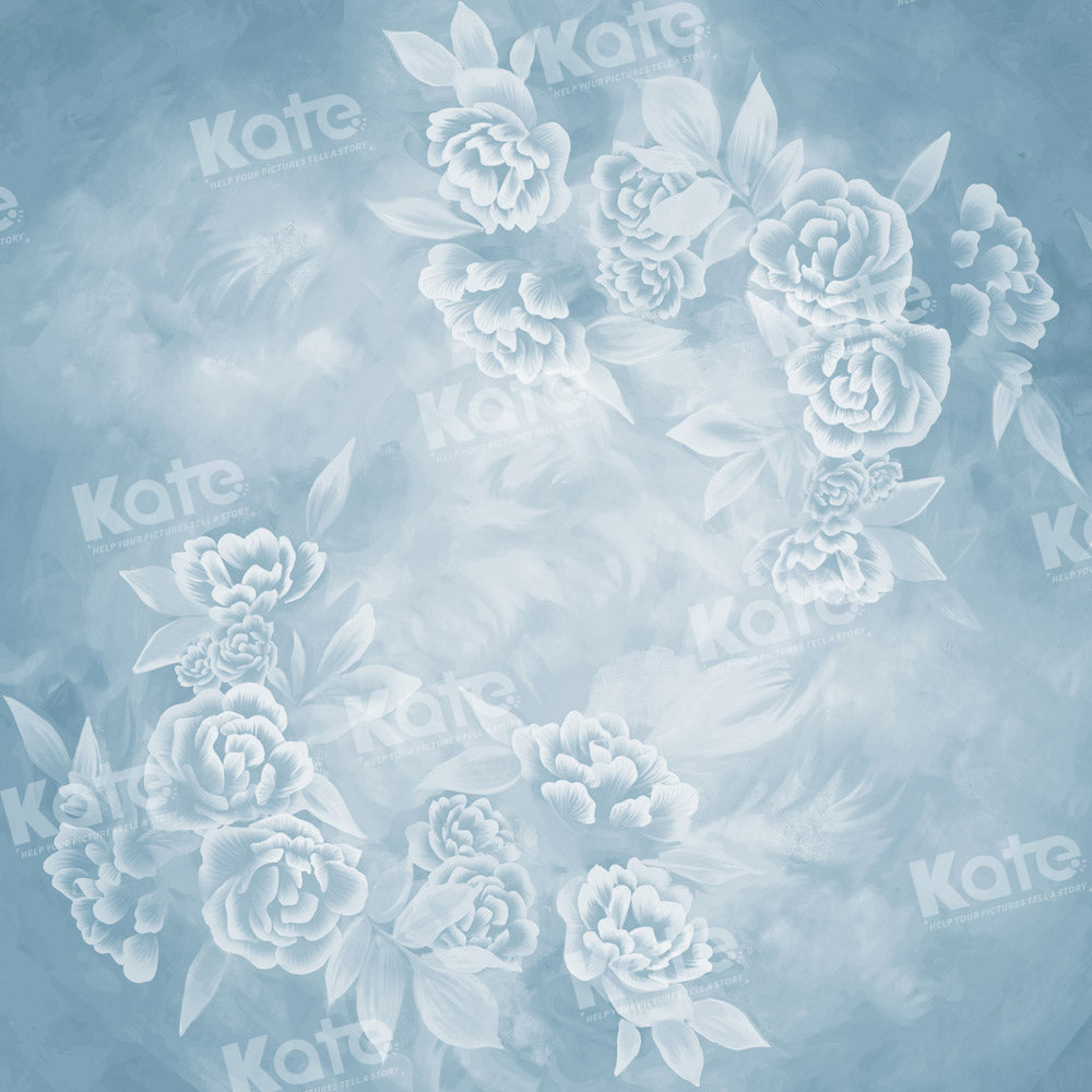 Kate Blue Backdrop Hand Drawn Floral Designed by GQ - Kate Backdrop AU