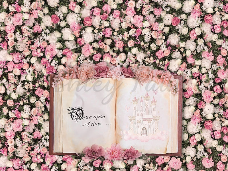 Kate Pink Floral Book Backdrop Designed by Ashley Paul - Kate Backdrop AU