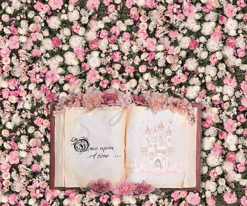 Kate Pink Floral Book Backdrop Designed by Ashley Paul - Kate Backdrop AU