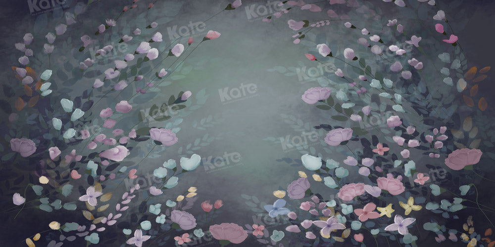 Kate Floral Dark Backdrop Portrait Fine Art Spring Designed by GQ - Kate Backdrop AU