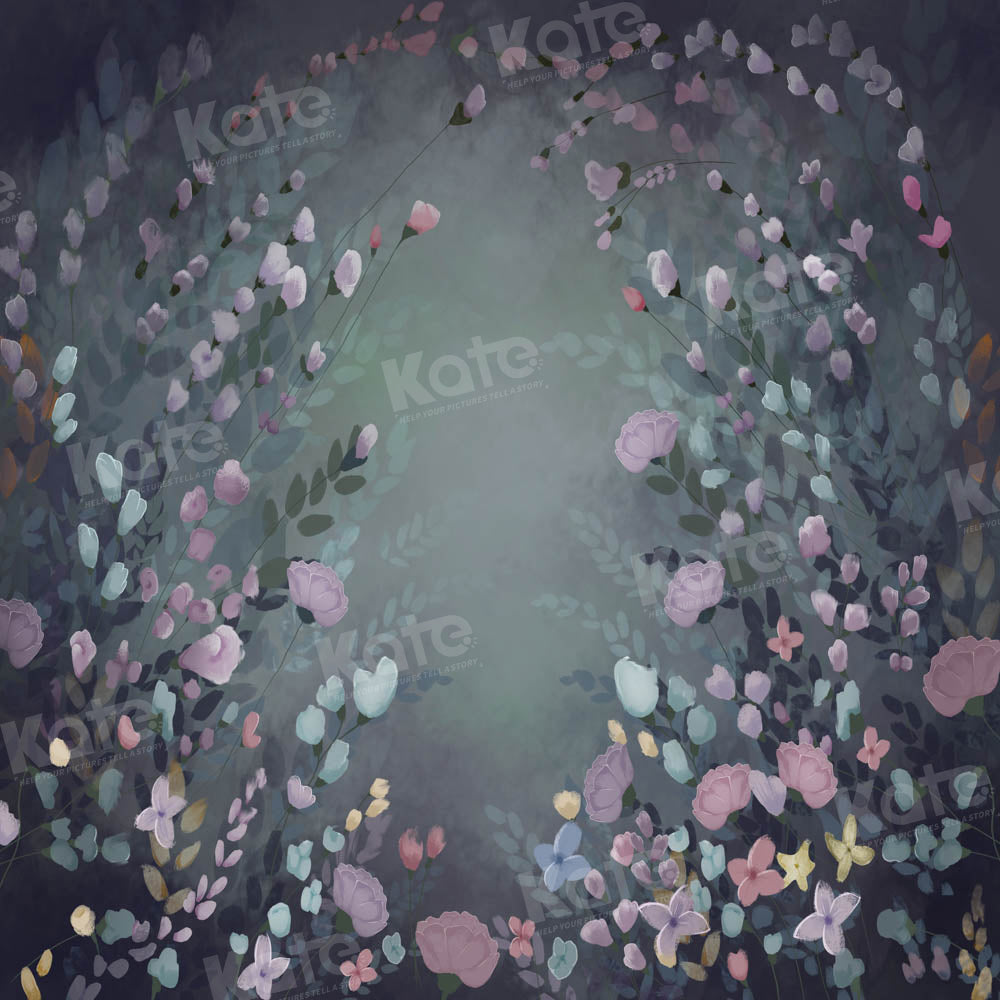 Kate Floral Dark Backdrop Portrait Fine Art Spring Designed by GQ - Kate Backdrop AU