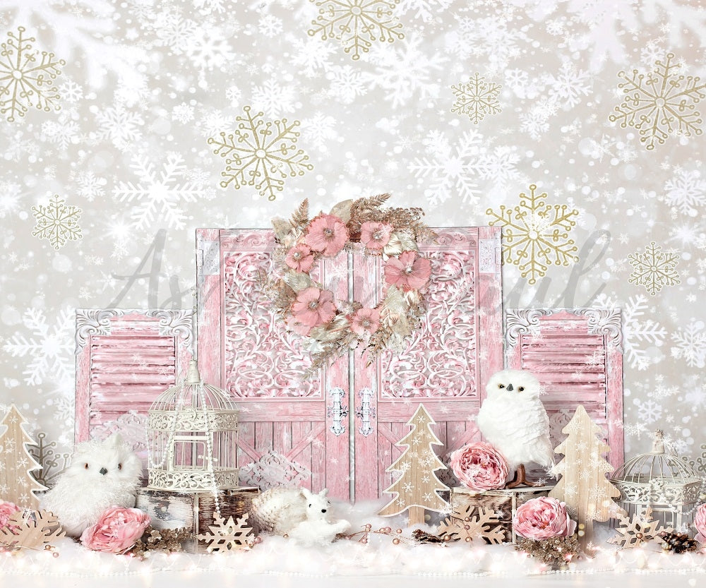 Kate Shabby Chic Winter Animals Backdrop Designed by Ashley Paul - Kate Backdrop AU