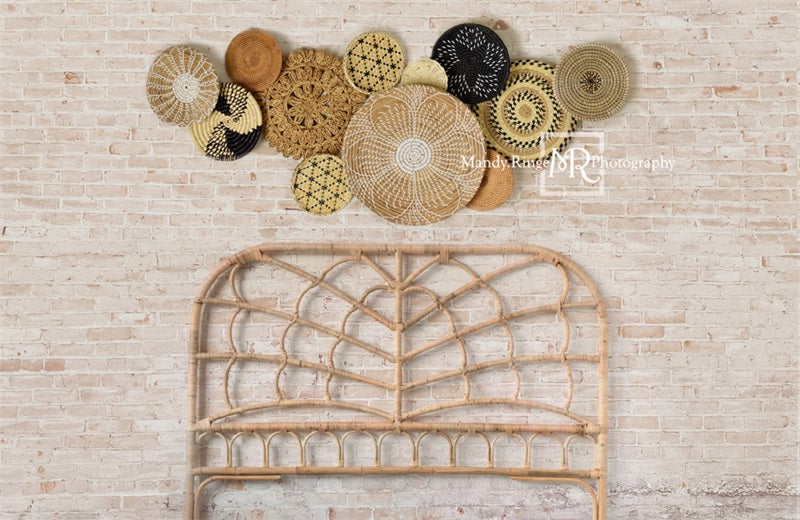 Kate Boho Headboard with Baskets Backdrop Designed by Mandy Ringe Photography - Kate Backdrop AU