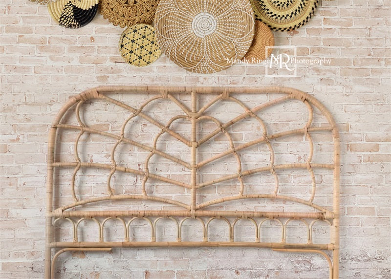Kate Boho Headboard with Baskets Backdrop Designed by Mandy Ringe Photography - Kate Backdrop AU