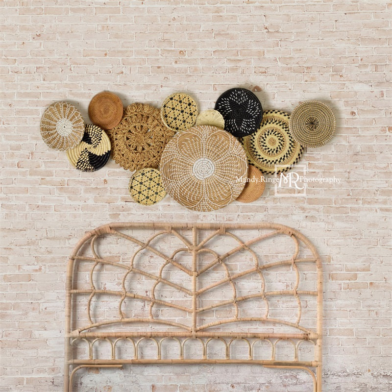 Kate Boho Headboard with Baskets Backdrop Designed by Mandy Ringe Photography - Kate Backdrop AU