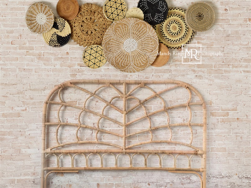Kate Boho Headboard with Baskets Backdrop Designed by Mandy Ringe Photography - Kate Backdrop AU