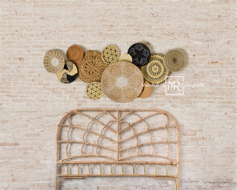 Kate Boho Headboard with Baskets Backdrop Designed by Mandy Ringe Photography - Kate Backdrop AU