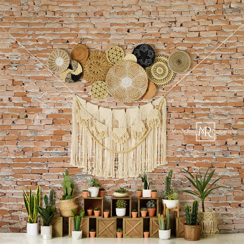Kate Boho Southwest Cactus Wall Backdrop Designed by Mandy Ringe Photography - Kate Backdrop AU