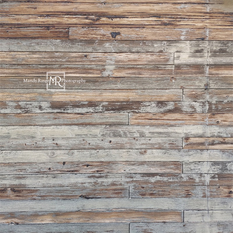 Kate Brown and Gray Textured Backdrop Horizontal Wood Designed by Mandy Ringe Photography - Kate Backdrop AU