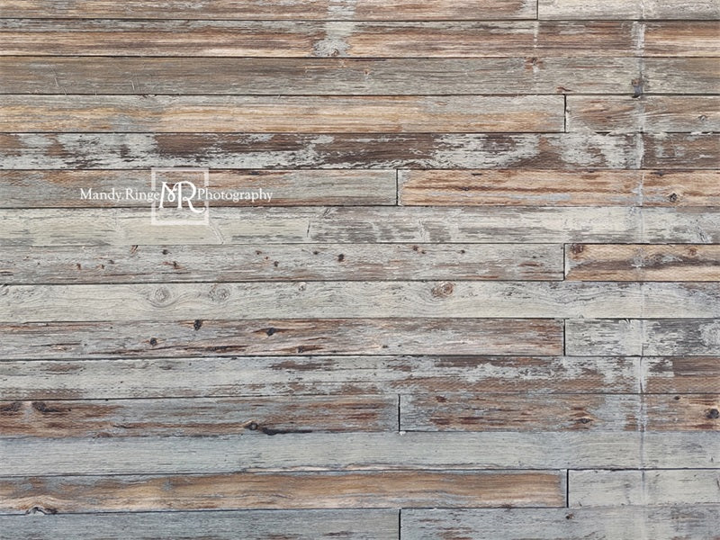 Kate Brown and Gray Textured Backdrop Horizontal Wood Designed by Mandy Ringe Photography - Kate Backdrop AU