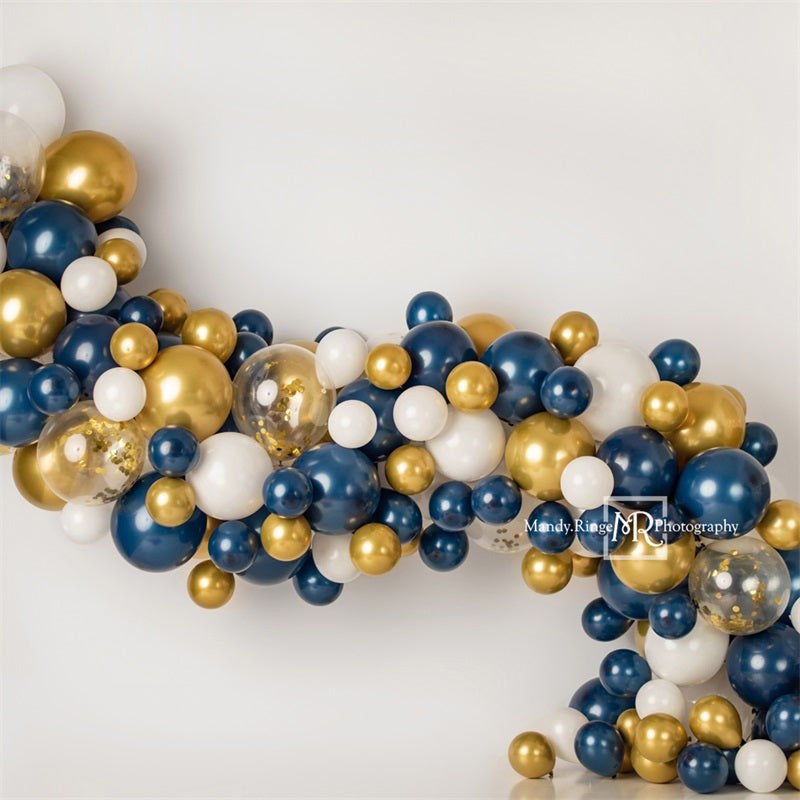 Kate Navy and Gold Balloon Garland Backdrop Designed by Mandy Ringe Photography - Kate Backdrop AU
