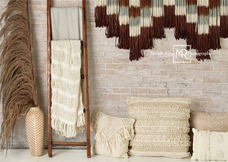 Kate Southwest Boho Backdrop Macrame and Pampas Designed by Mandy Ringe Photography - Kate Backdrop AU