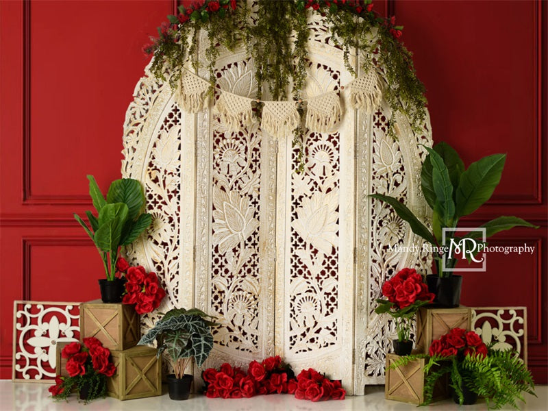 Kate Valentine's Screen with Red Wall Backdrop Designed by Mandy Ringe Photography - Kate Backdrop AU