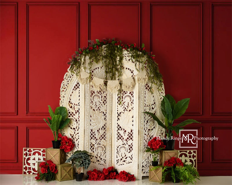 Kate Valentine's Screen with Red Wall Backdrop Designed by Mandy Ringe Photography - Kate Backdrop AU