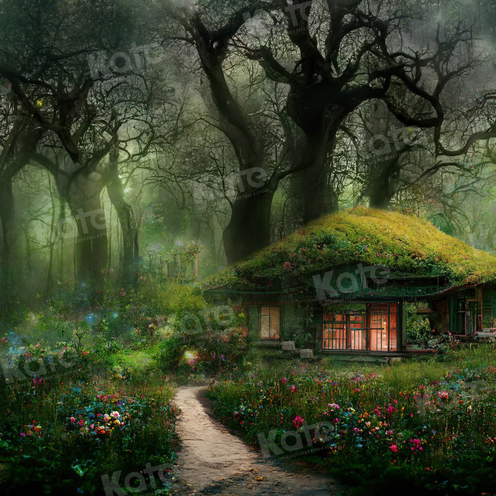 Kate Spring Magic Forest Backdrop Flower House Green for Photography - Kate Backdrop AU